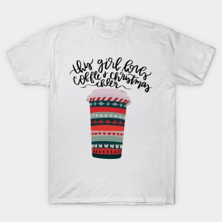 this girl runs on coffee and christmas cheer T-Shirt